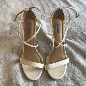 Steve Madden White Strappy Stilettos Size 11